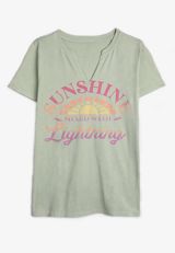 Plus Size Sunshine Mixed With Lightning Classic Fit Graphic Tee, C9826, small