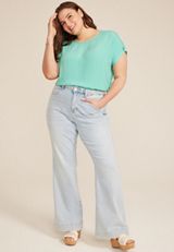 Plus Size Delton Zipper Back Blouse, , small