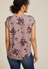 24/7 Berkley Floral V Neck Tee, C9248, small