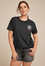 Peanuts Road Trip Oversized Fit Graphic Tee, CHARCOAL, small
