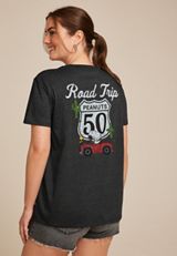 Peanuts Road Trip Oversized Fit Graphic Tee, CHARCOAL, small