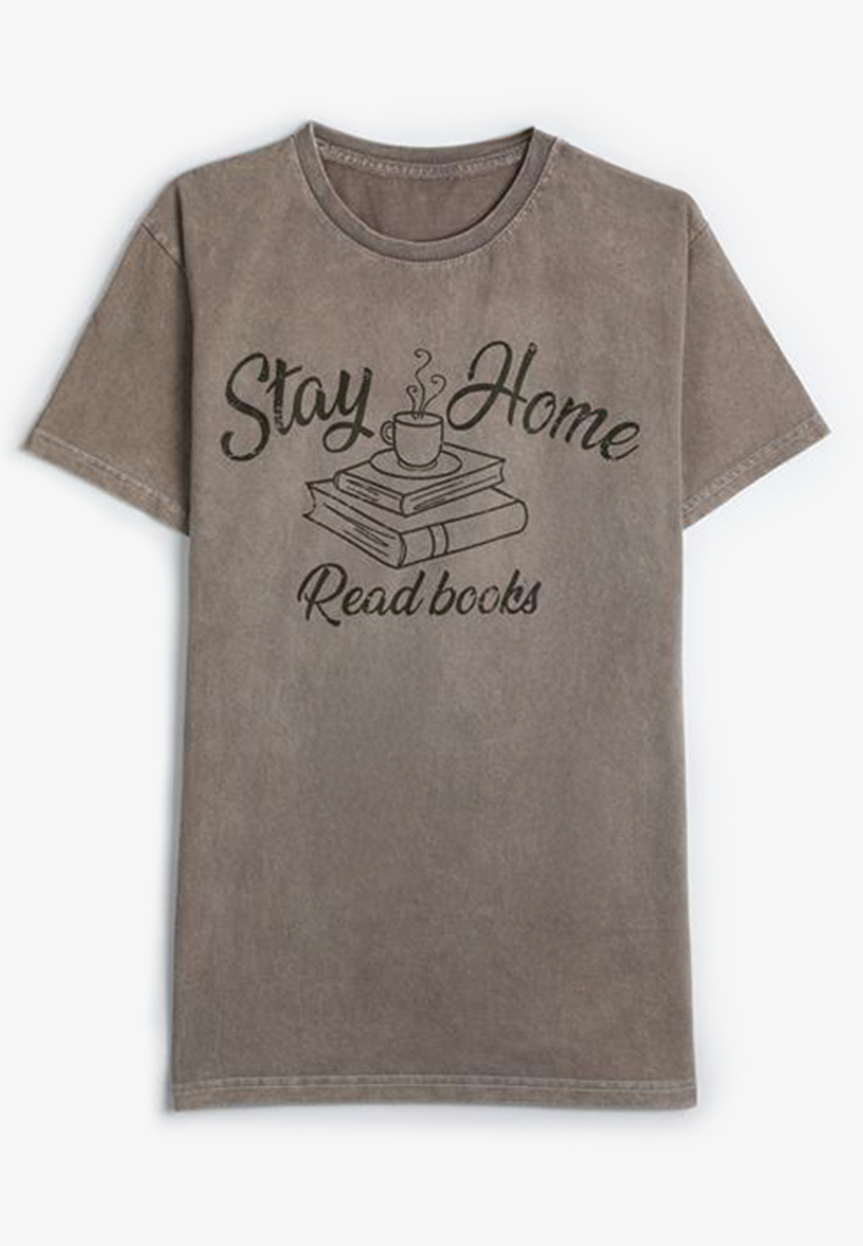 Stay Home Read Books Relaxed Fit Graphic Tee, C9247, large