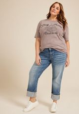 Plus Size Stay Home Read Books Relaxed Fit Graphic Tee, TWILIGHT MAUVE, small