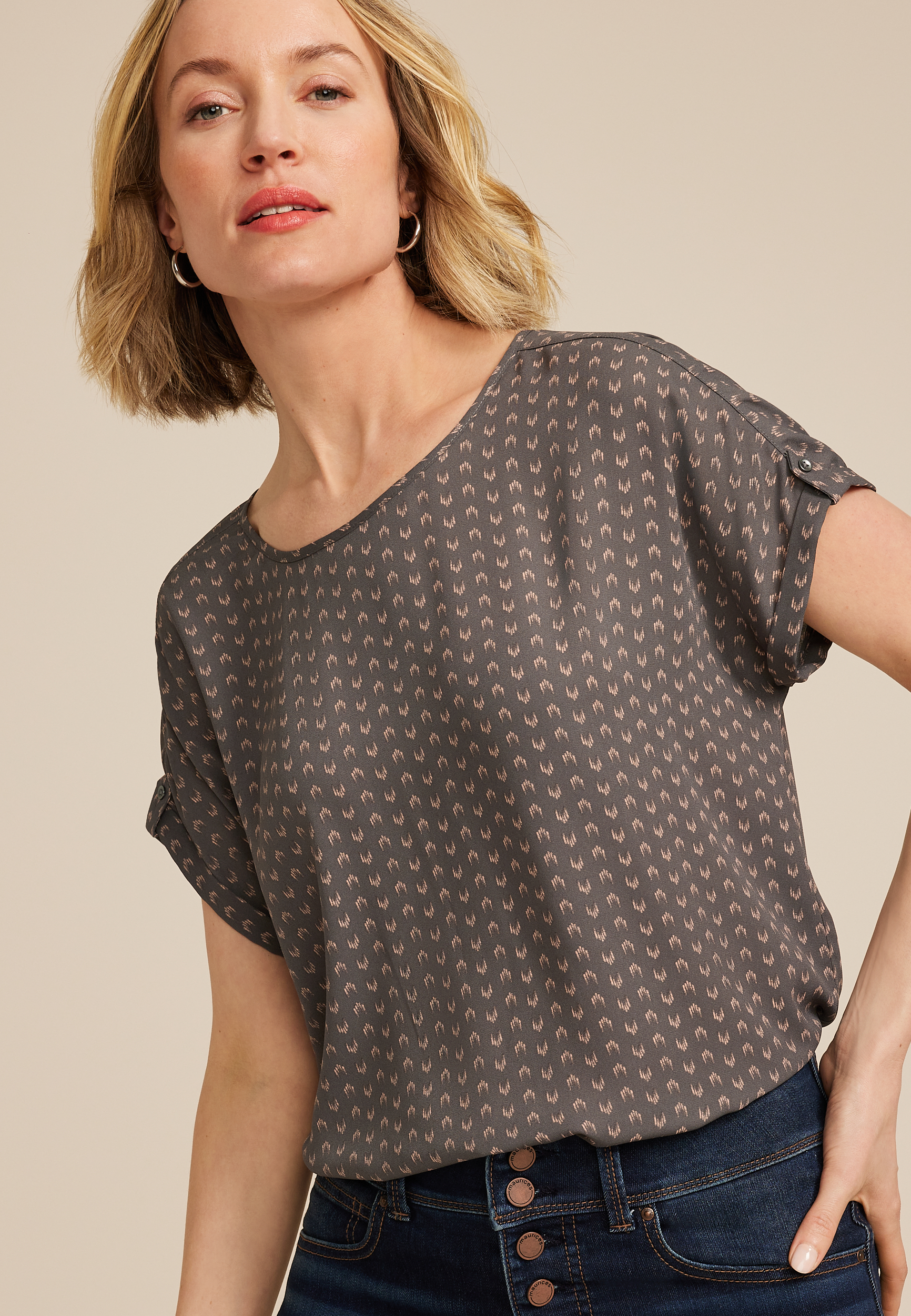 Delton Zipper Back Blouse
