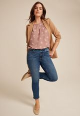 Delton Zipper Back Blouse, C9248, small