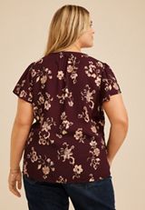 Plus Size Atwood Flutter Sleeve Blouse, C5032, small