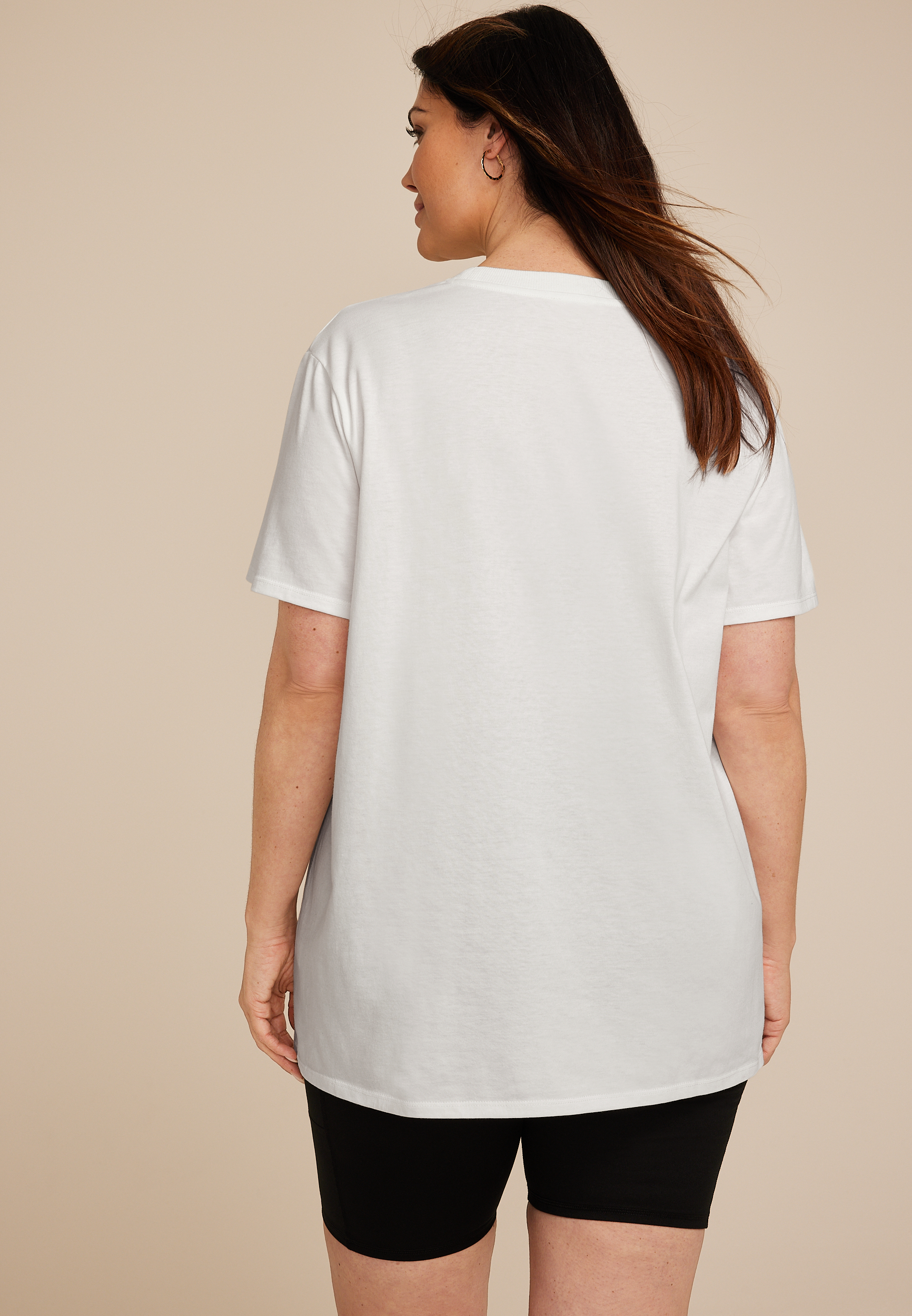 Plus Size Watercolor Floral Oversized Fit Graphic Tee, C4673, large
