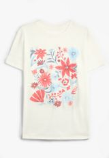 Plus Size Watercolor Floral Oversized Fit Graphic Tee, C4673, small
