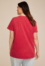 Plus Size Baseball Season Classic Fit Graphic Tee, RED, small