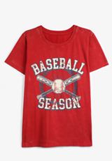 Plus Size Baseball Season Classic Fit Graphic Tee, RED, small