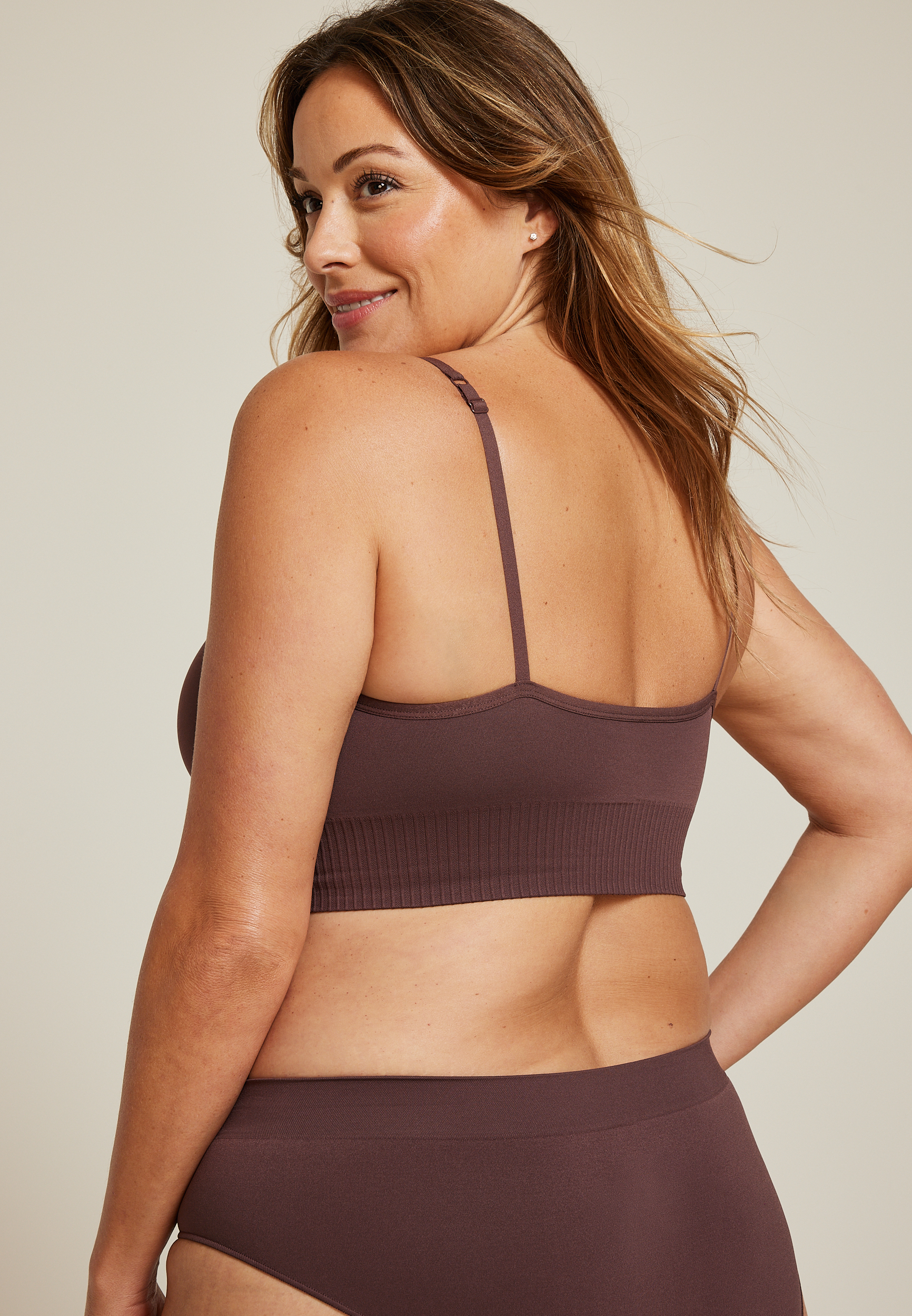 True Stretch Seamless Cinched Front Bralette, , large