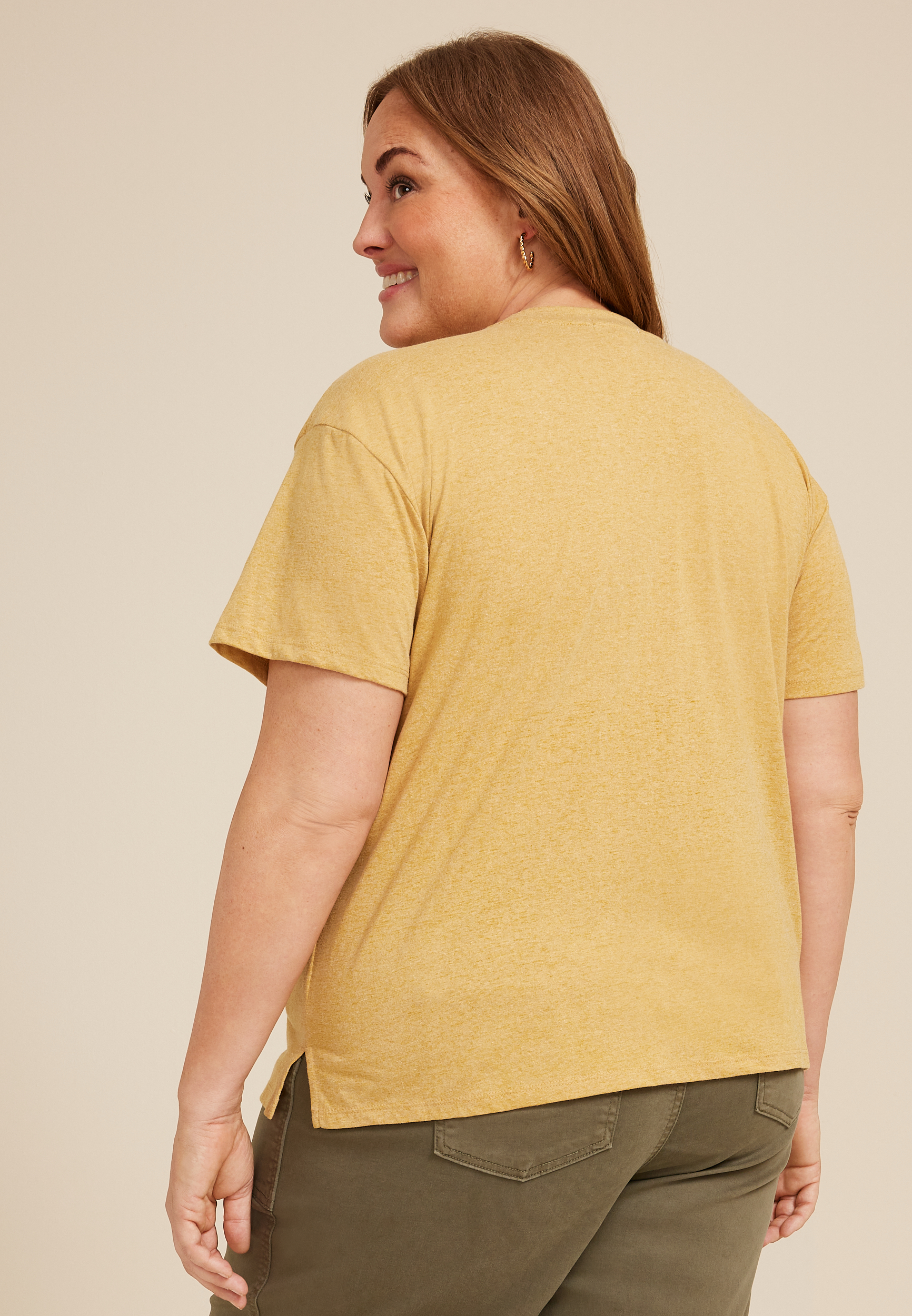 Plus Size Stay Humble And Kind Relaxed Fit Graphic Tee, GOLDEN WHEAT, large
