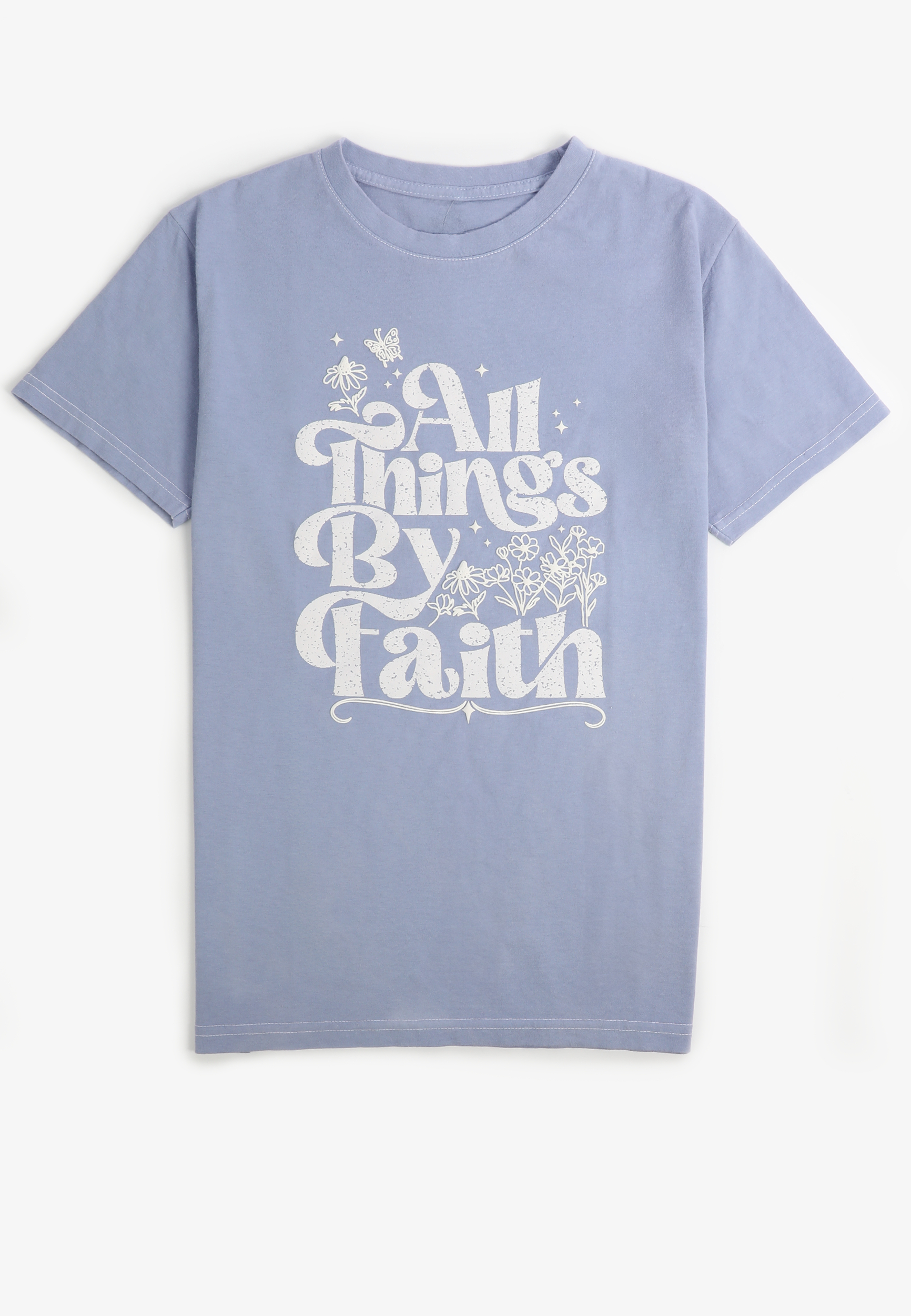 All Things By Faith Relaxed Fit Graphic Tee, C81, large