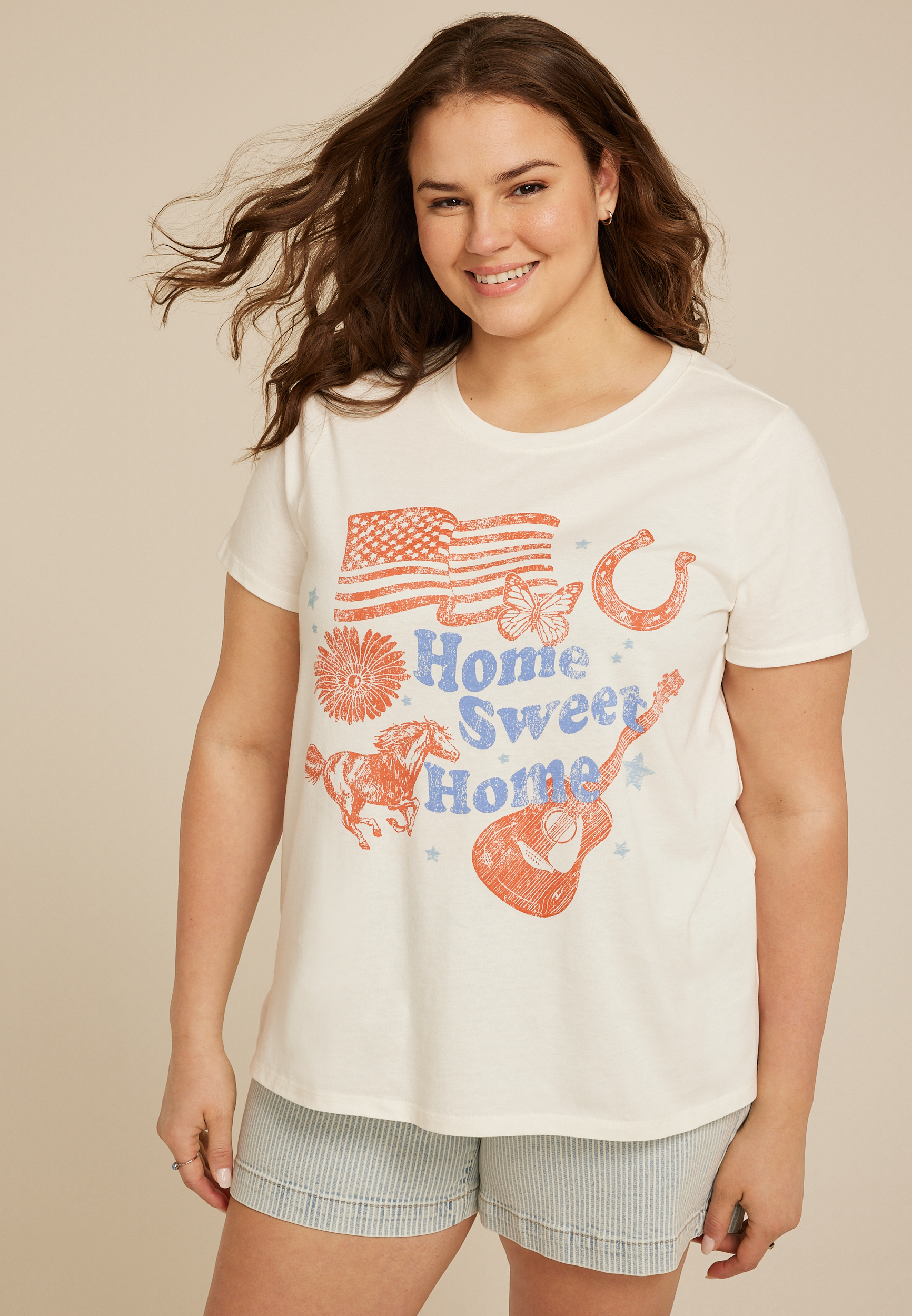 Plus Size Home Sweet Home Classic Fit Graphic Tee