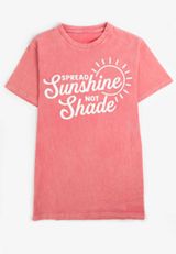 Spread Sunshine Not Shade Relaxed Fit Graphic Tee, CORAL, small