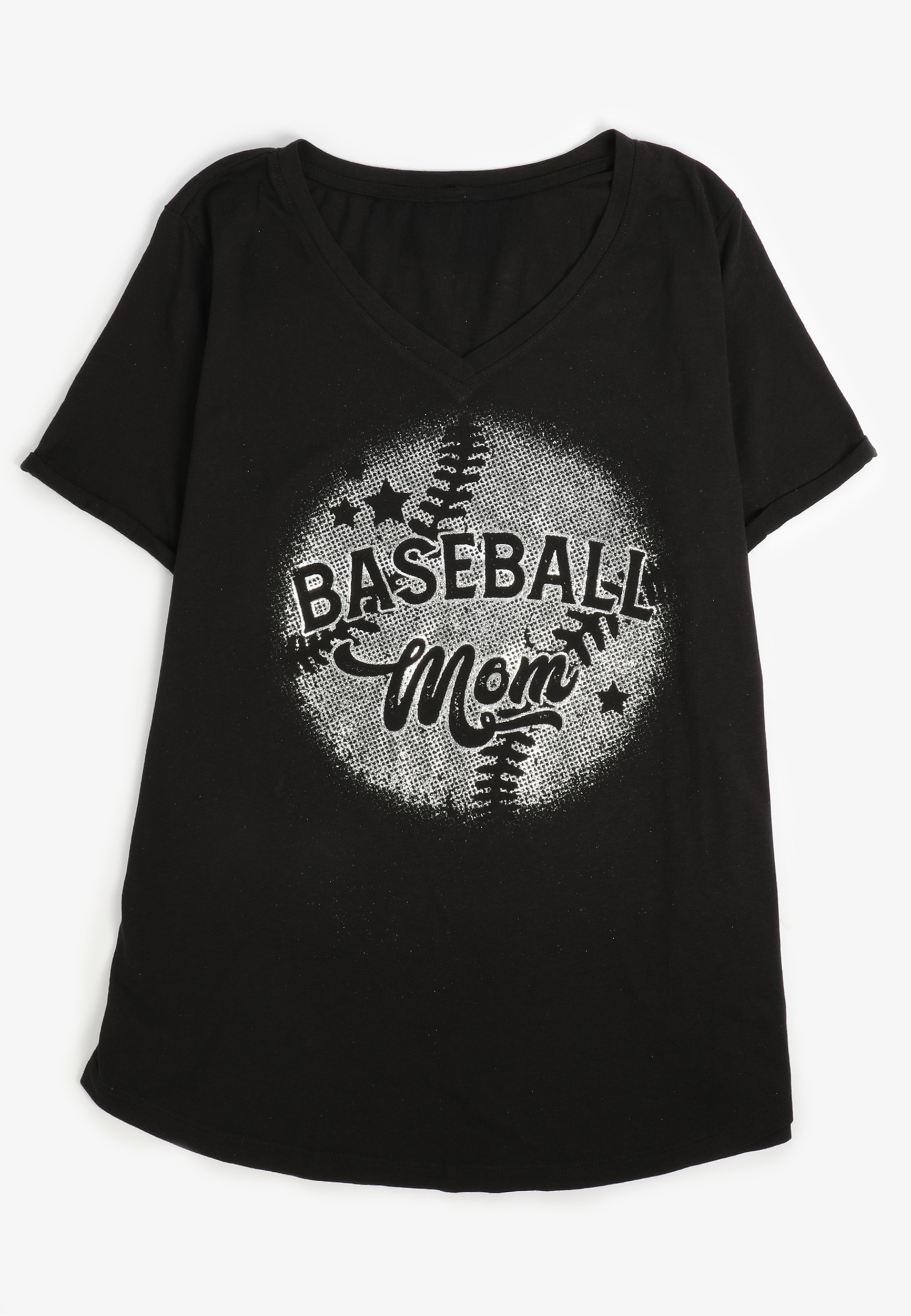 Plus Size Baseball Mom Classic Fit Graphic Tee, , large