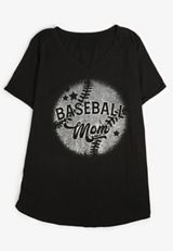 Plus Size Baseball Mom Classic Fit Graphic Tee, , small