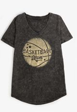 Basketball Mom Classic Fit Graphic Tee, BLACK, small