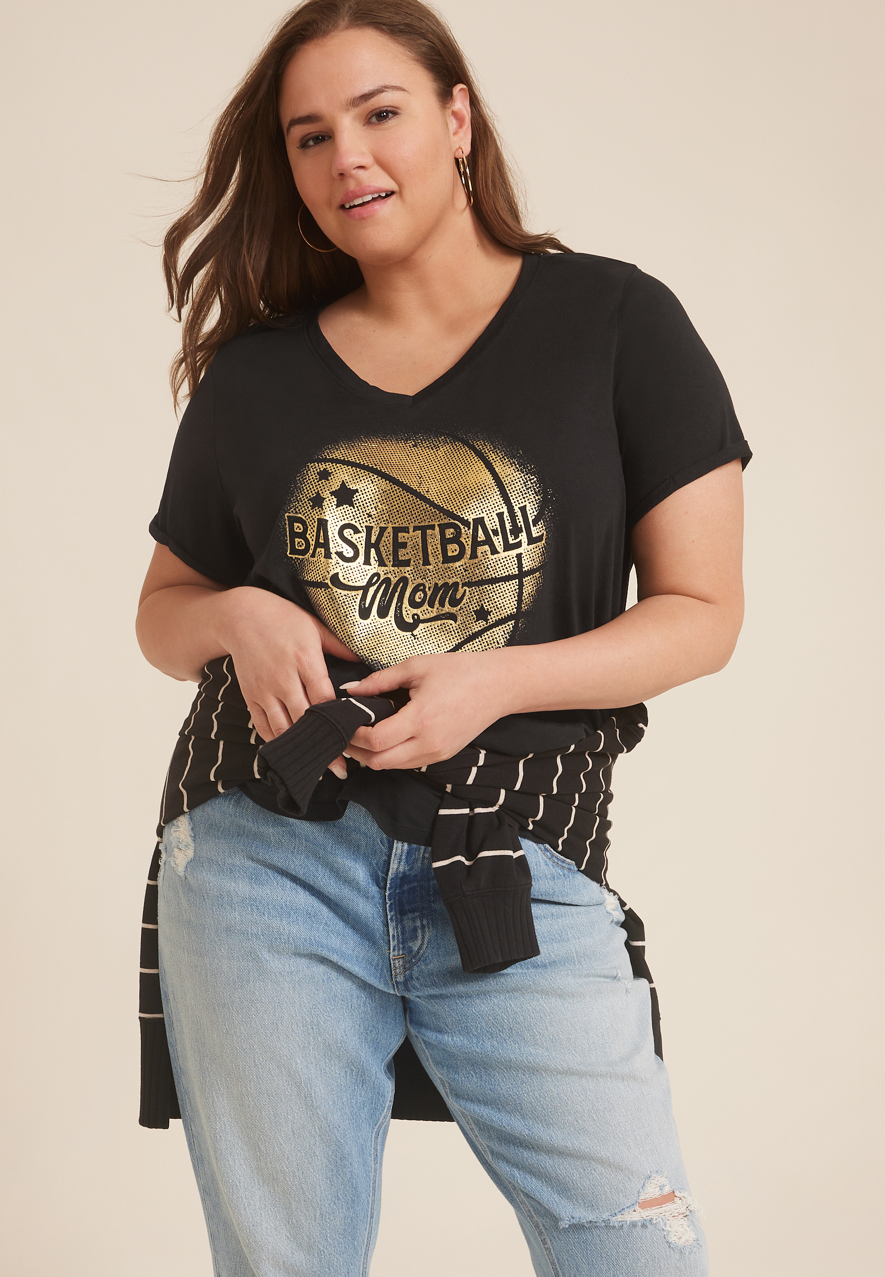 Plus Size Basketball Mom Classic Fit Graphic Tee, C106, large