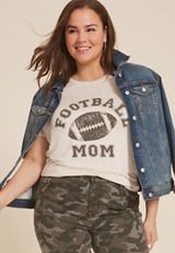 Plus Size Football Mom Classic Fit Graphic Tee, C3363, small
