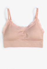 True Stretch Seamless Ribbed Lace Trim Bralette, C9369, small