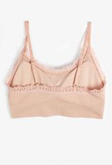 True Stretch Seamless Ribbed Lace Trim Bralette, C9369, small