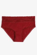 Simply Comfy Lace Trim Cotton Hipster Panty, C3466, small