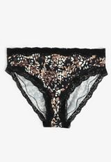 True Stretch High Waist Jersey Printed Bikini Panty, C1756, small