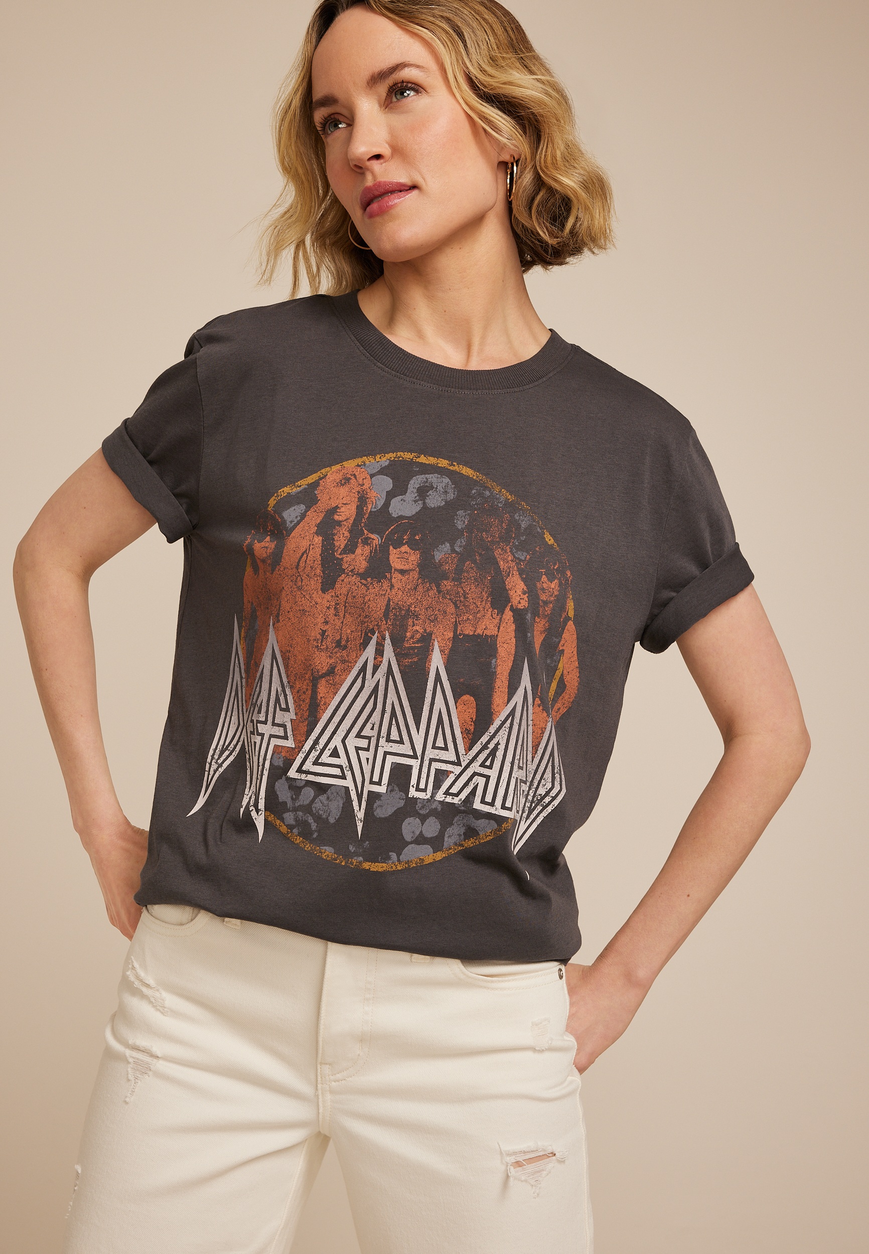 Def Leppard Oversized Fit Graphic Tee