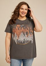 Plus Size Def Leppard Oversized Fit Graphic Tee, , small