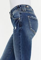 KanCan&trade; Mid Rise Double Button Frayed Hem Bootcut Jean, DARK SANDBLAST, small