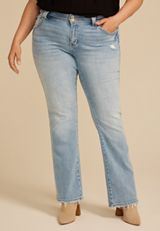 Plus Size KanCan&trade; Mid Rise Double Button Frayed Hem Bootcut Jean, C2806, small