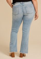 Plus Size KanCan&trade; Mid Rise Double Button Frayed Hem Bootcut Jean, C2806, small