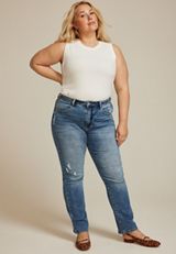 Plus Size KanCan&trade; High Rise Straight Jean, MEDIUM SANDBLAST, small