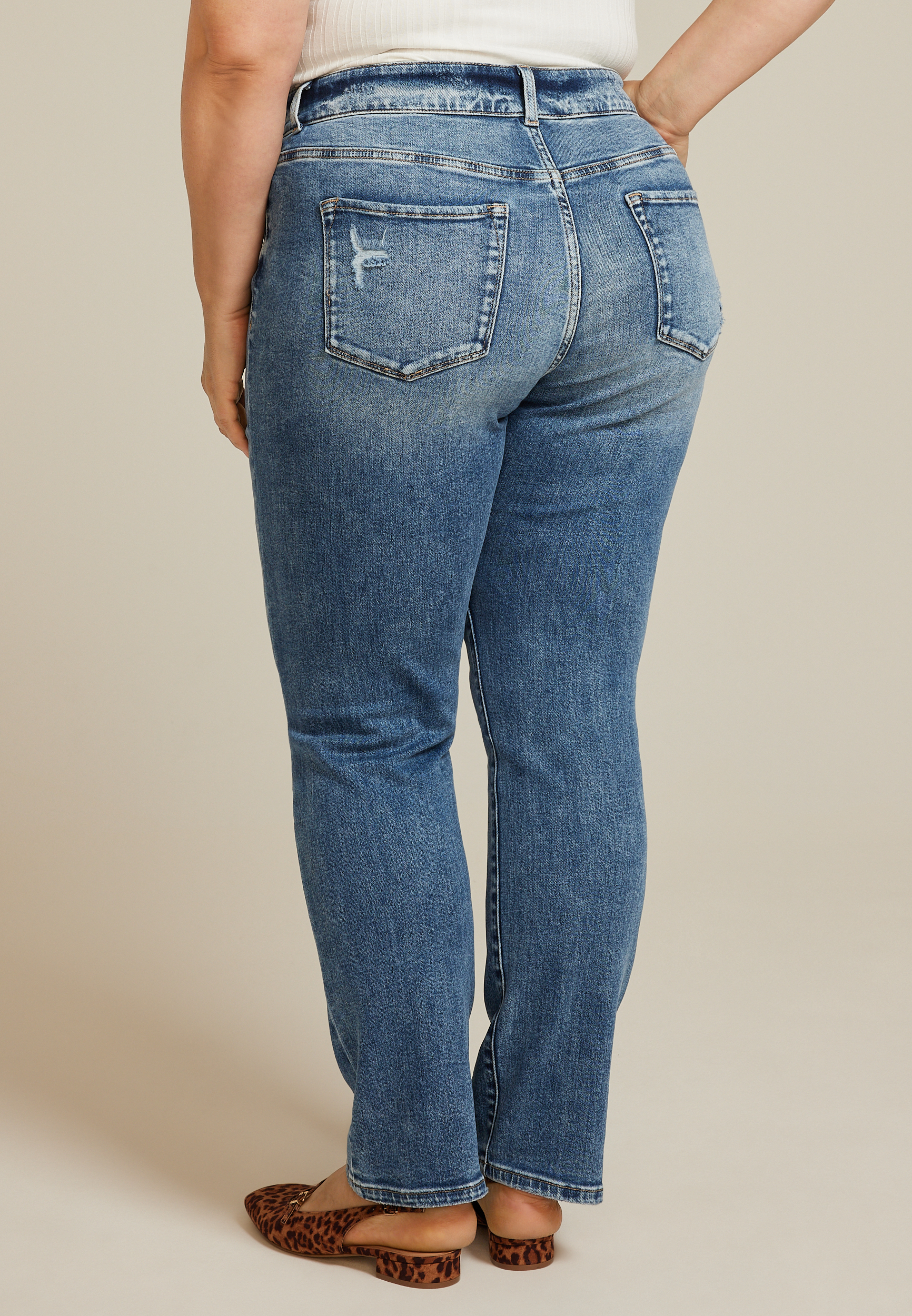 Plus Size KanCan&trade; High Rise Straight Jean, MEDIUM SANDBLAST, large