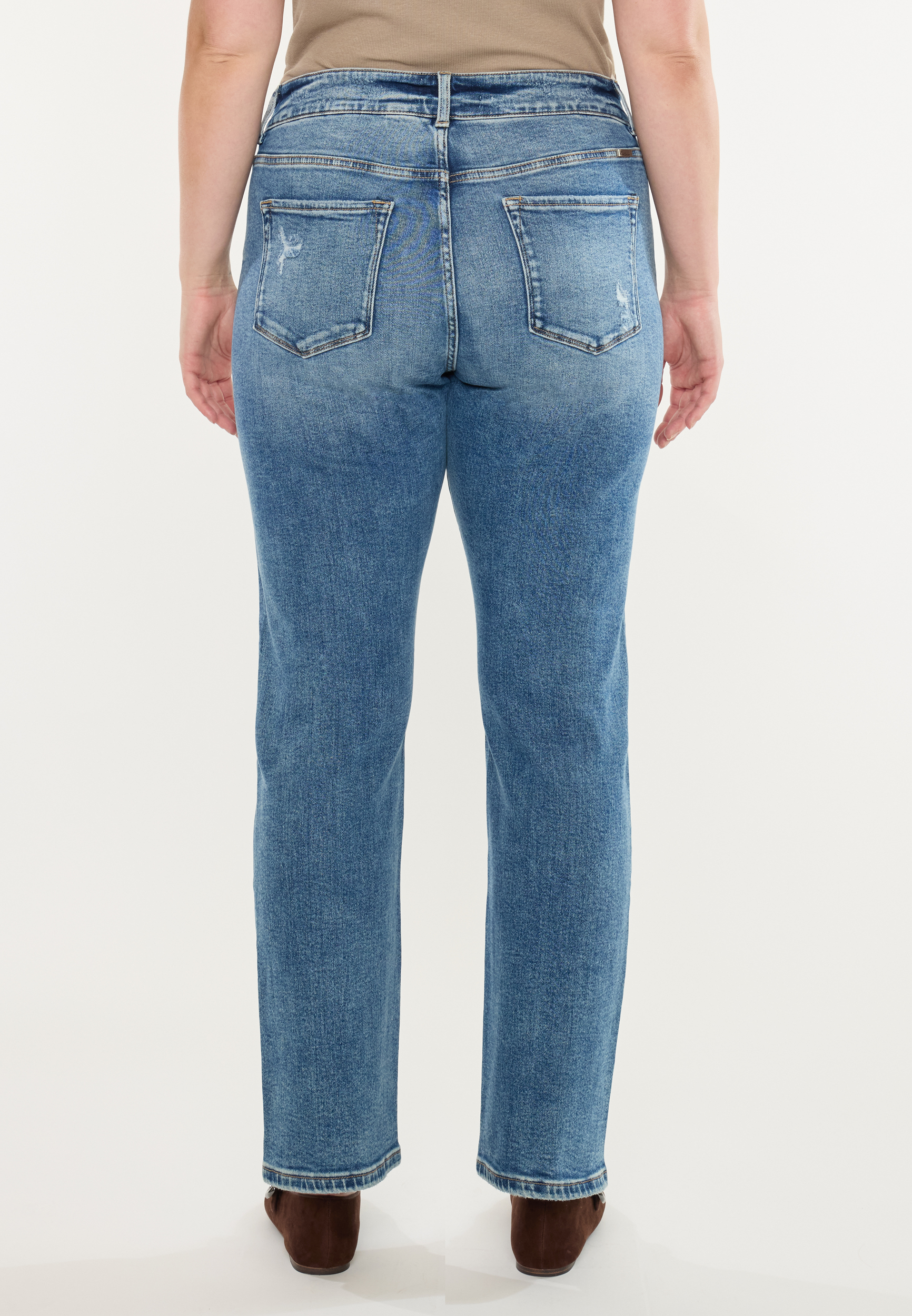 Plus Size KanCan&trade; High Rise Straight Jean, MEDIUM SANDBLAST, large