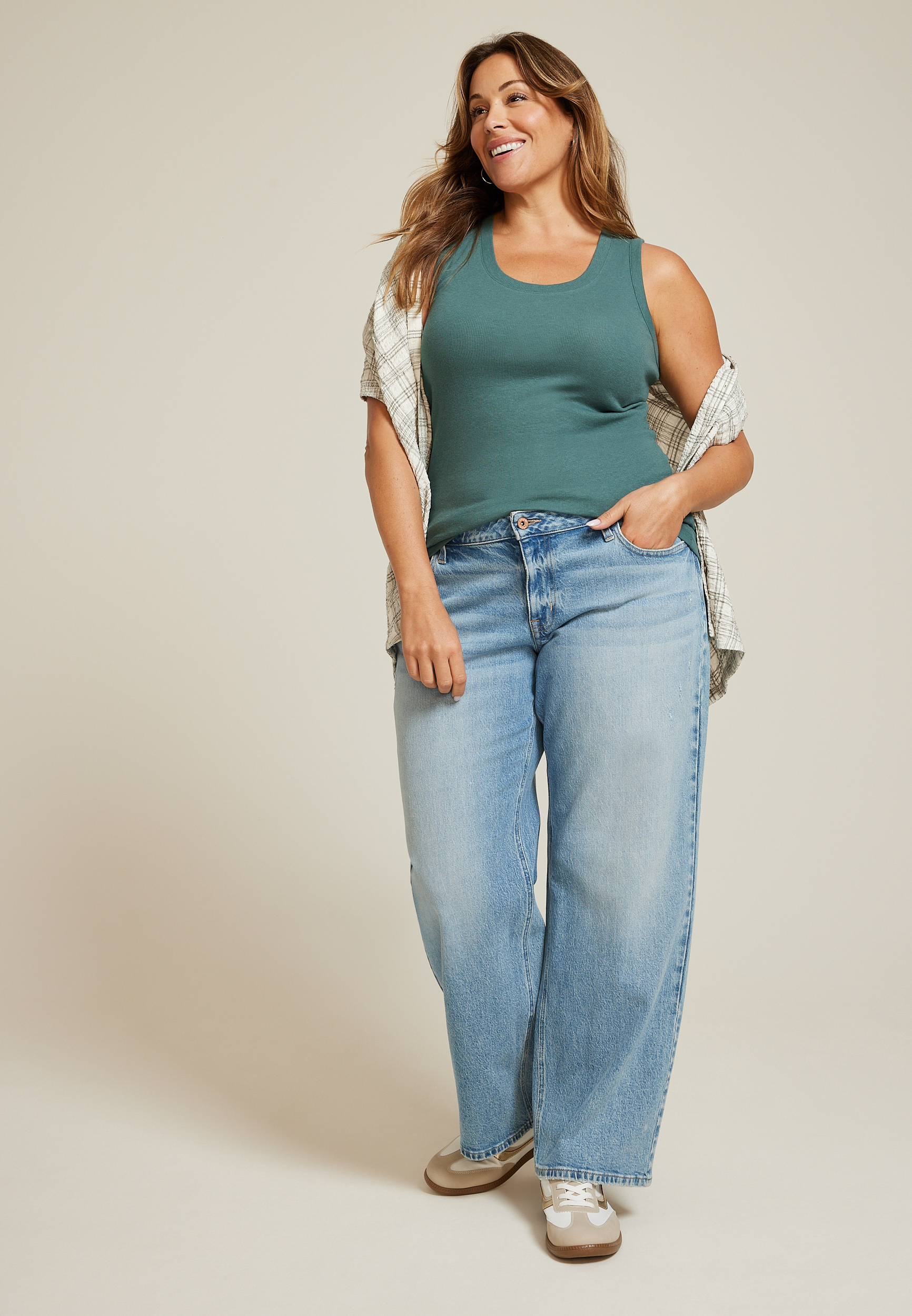 Plus Size 24/7 U Line Tank Top, C974, large