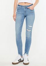 KanCan&trade; Mid Rise Open Ripped Frayed Hem Skinny Jean, C2806, small