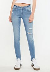 KanCan&trade; Mid Rise Open Ripped Frayed Hem Skinny Jean, C2806, small