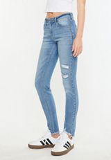 KanCan&trade; Mid Rise Open Ripped Frayed Hem Skinny Jean, C2806, small
