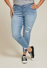 Plus Size KanCan&trade; Mid Rise Open Ripped Frayed Hem Skinny Jean, C2806, small
