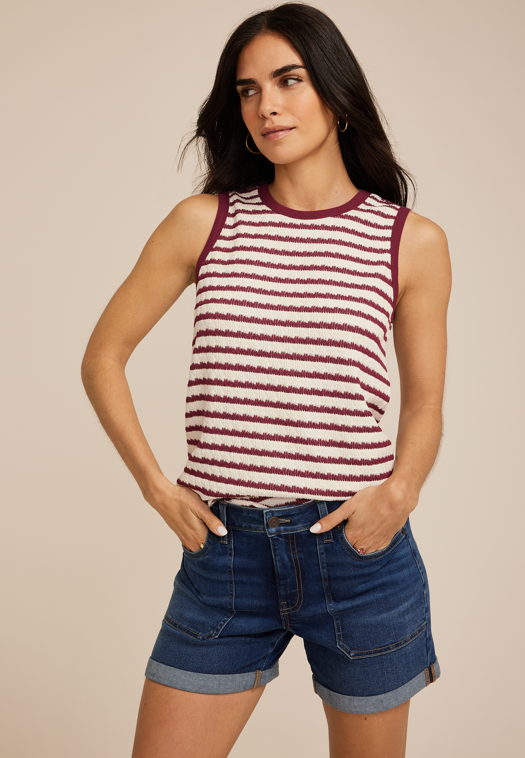 24/7 Jacquard Striped Tank Top