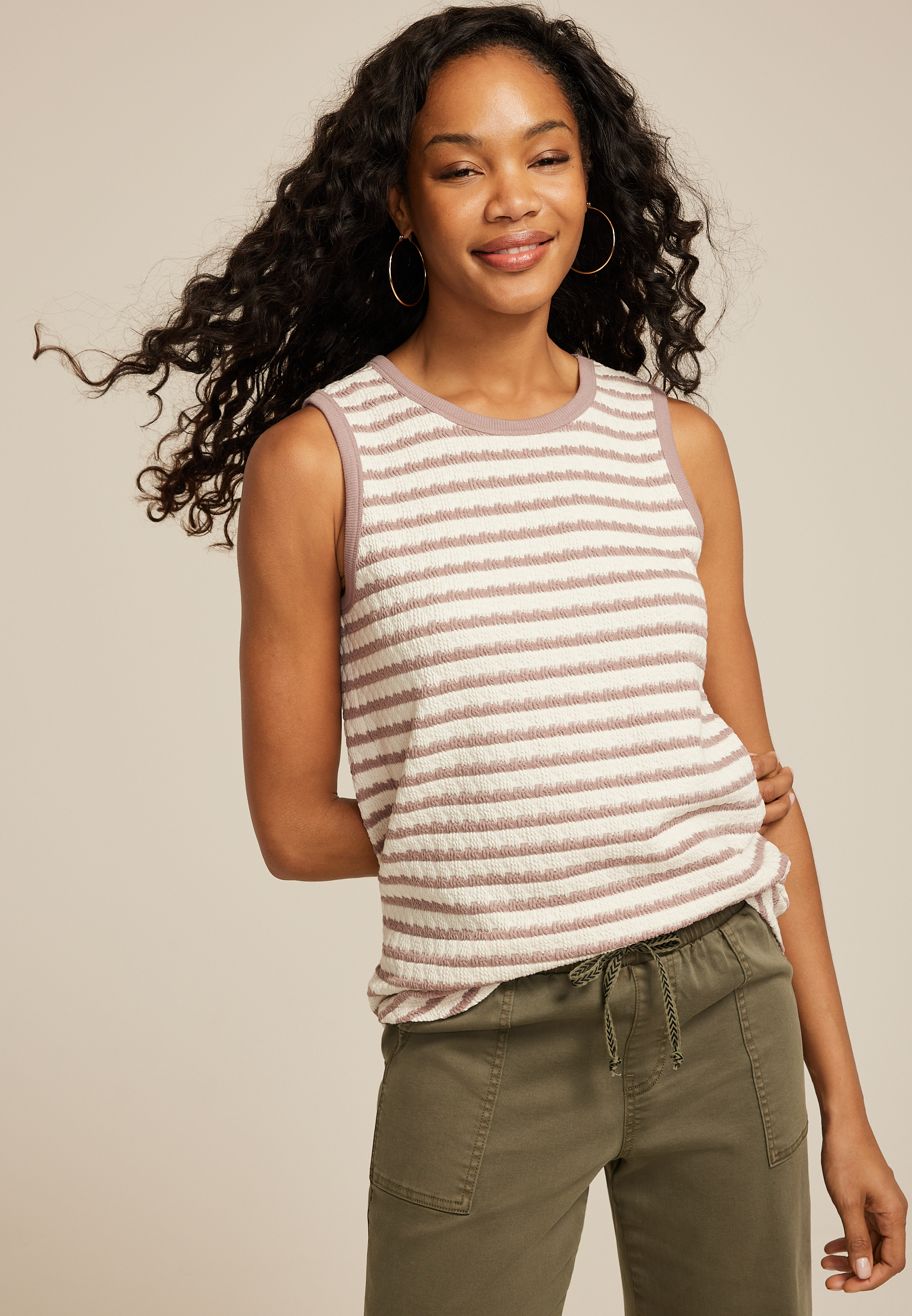 24/7 Jacquard Striped Tank Top