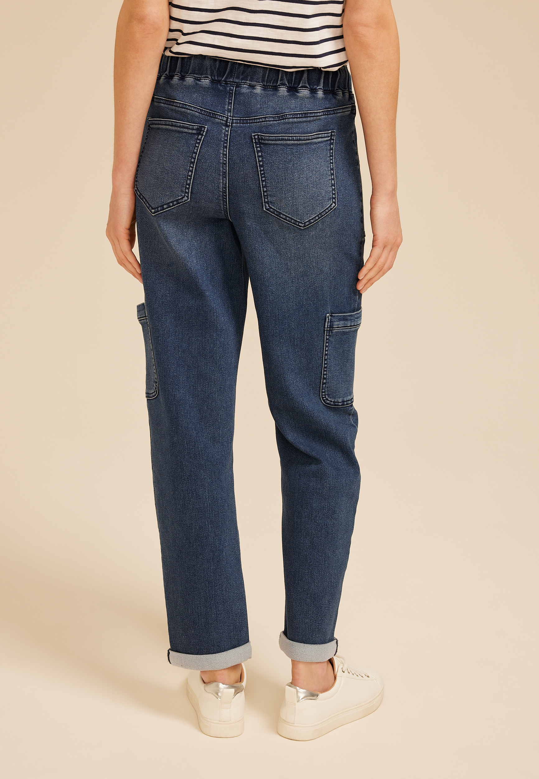 m jeans by maurices&trade; Dark Soft Knit High Rise Ankle Jogger, DARK SANDBLAST, large