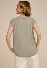 Rhinestone Embellished Boat Neck Tee, OLIVE FOG, small