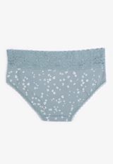 Simply Comfy Cotton Floral Hipster Panty, BLUE COMBO, small
