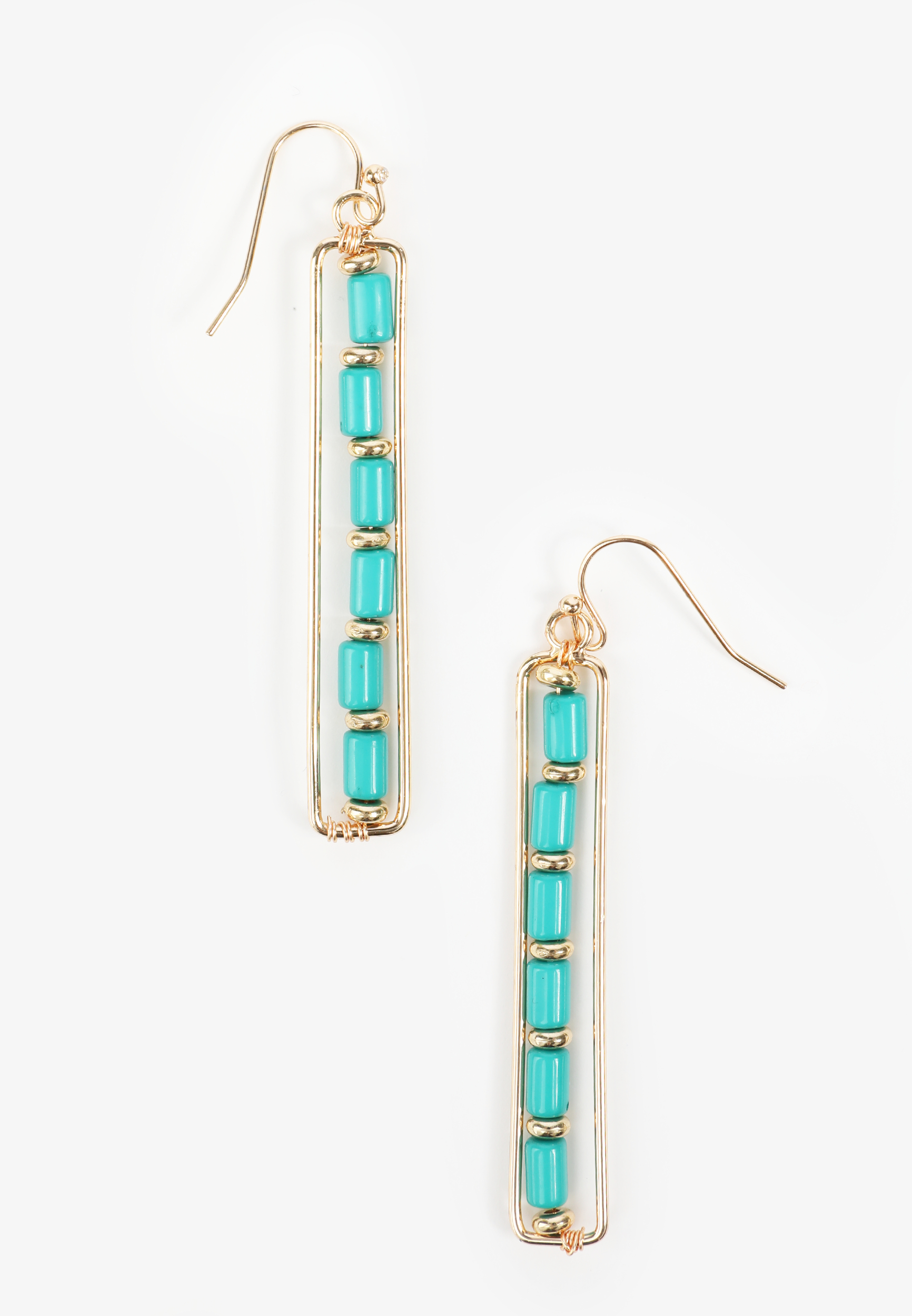 Turquoise And Gold Getaway Drop Earrings