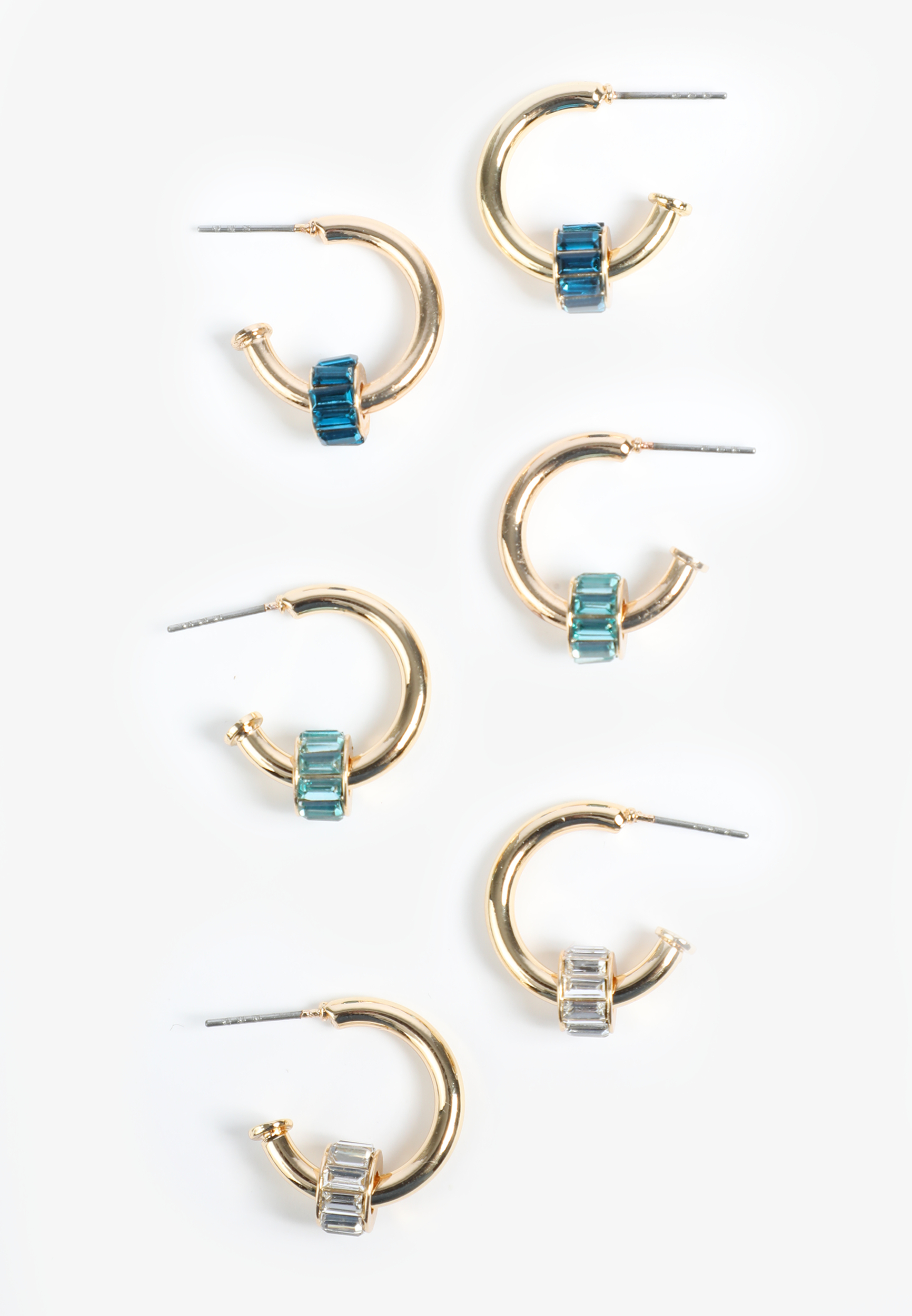 3 Pack Getaway Gem Hoop Earring Set
