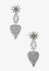 Hammered Heart Sun Earrings, , small