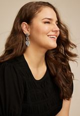 Hammered Heart Sun Earrings, , small
